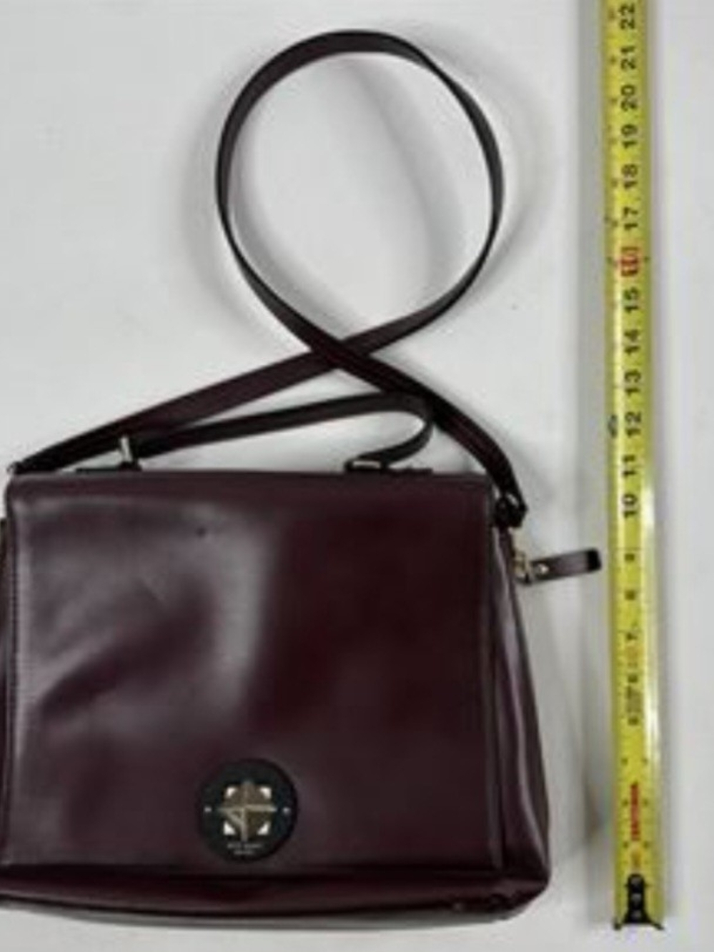 Kate Spade Varick Street Purple Leather top handle Bag With Star Turn Lock Latch